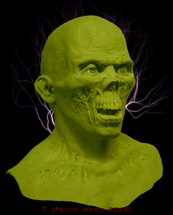 Risen Zombie mask sculpture.