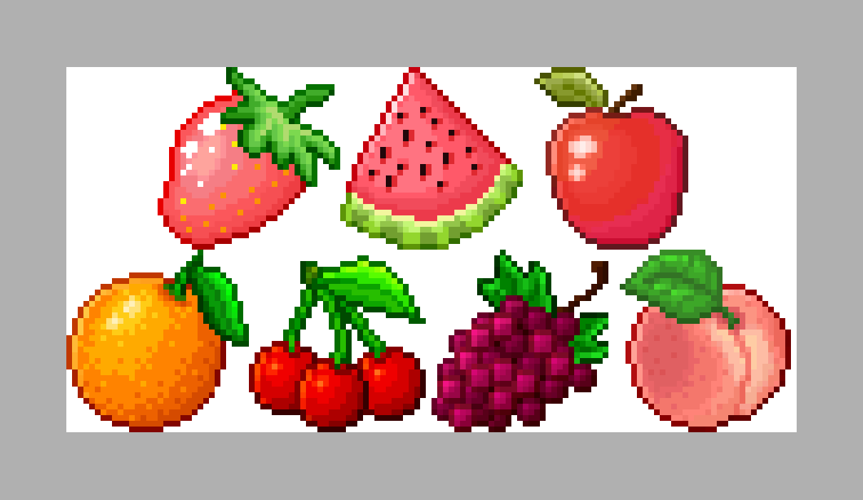 Pixel fruits [32x32 px] by Brysiaa on DeviantArt