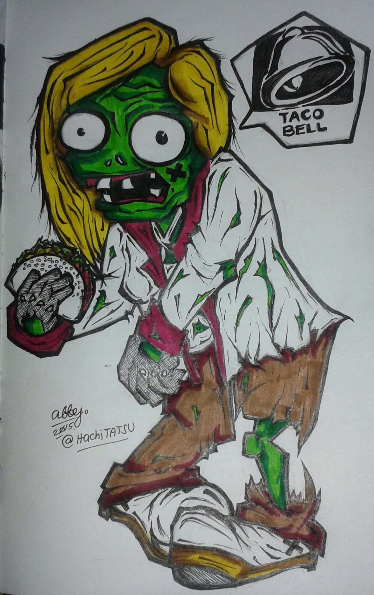 Inktober/Drawlloween 2015 DAY08: Zombie