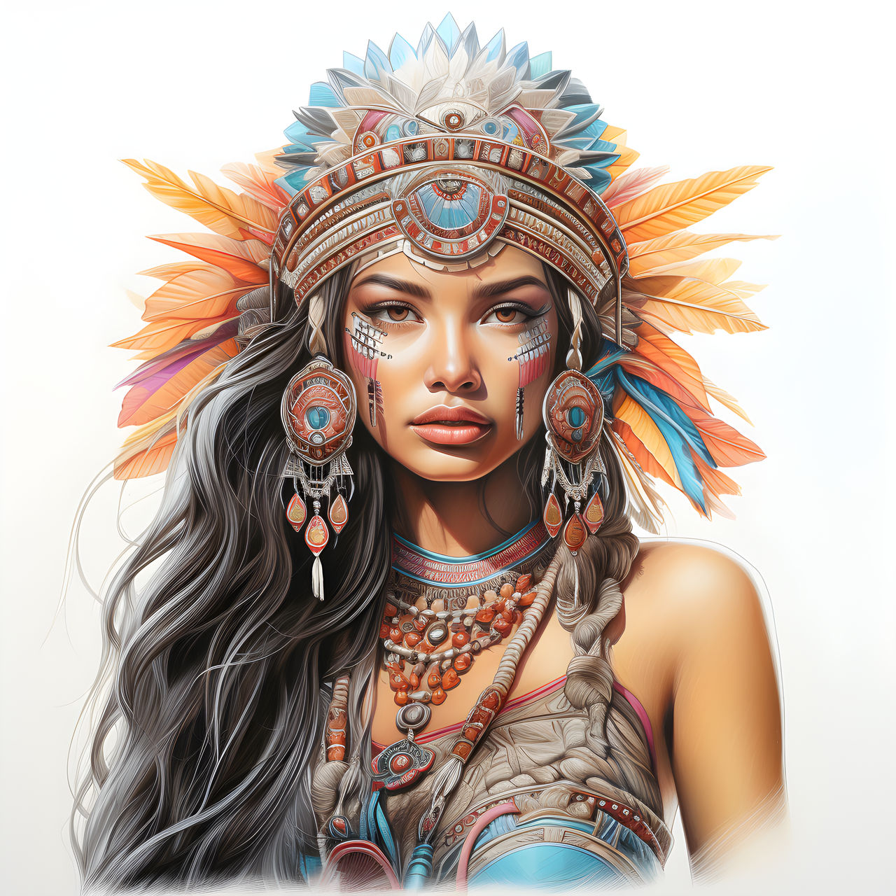Regal Resplendence: An Aztec Woman in Pencil by prajinsp on DeviantArt