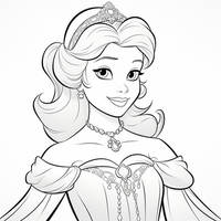 Princess One-Line Coloring Page