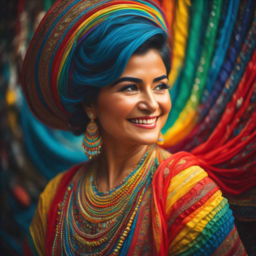 Radiant Aura: The Colorful Lady by prajinsp on DeviantArt