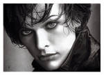 Drawing of Milla Jovovich by Tunaferit