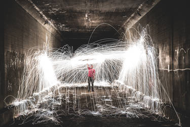 spinning steel wool in tunnels