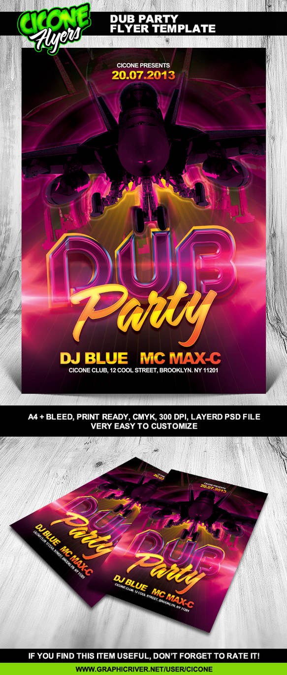 Dub Party Flyer Template by GraphicDelivery on DeviantArt