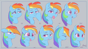 Rainbow Dashie expressions 002,