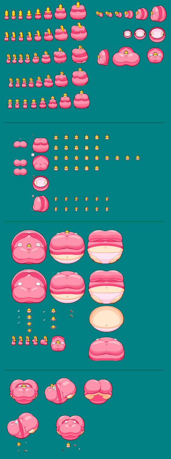 Balloon Princess Peach Sprite Sheet (EXTENDED) by StarMermaid91 on