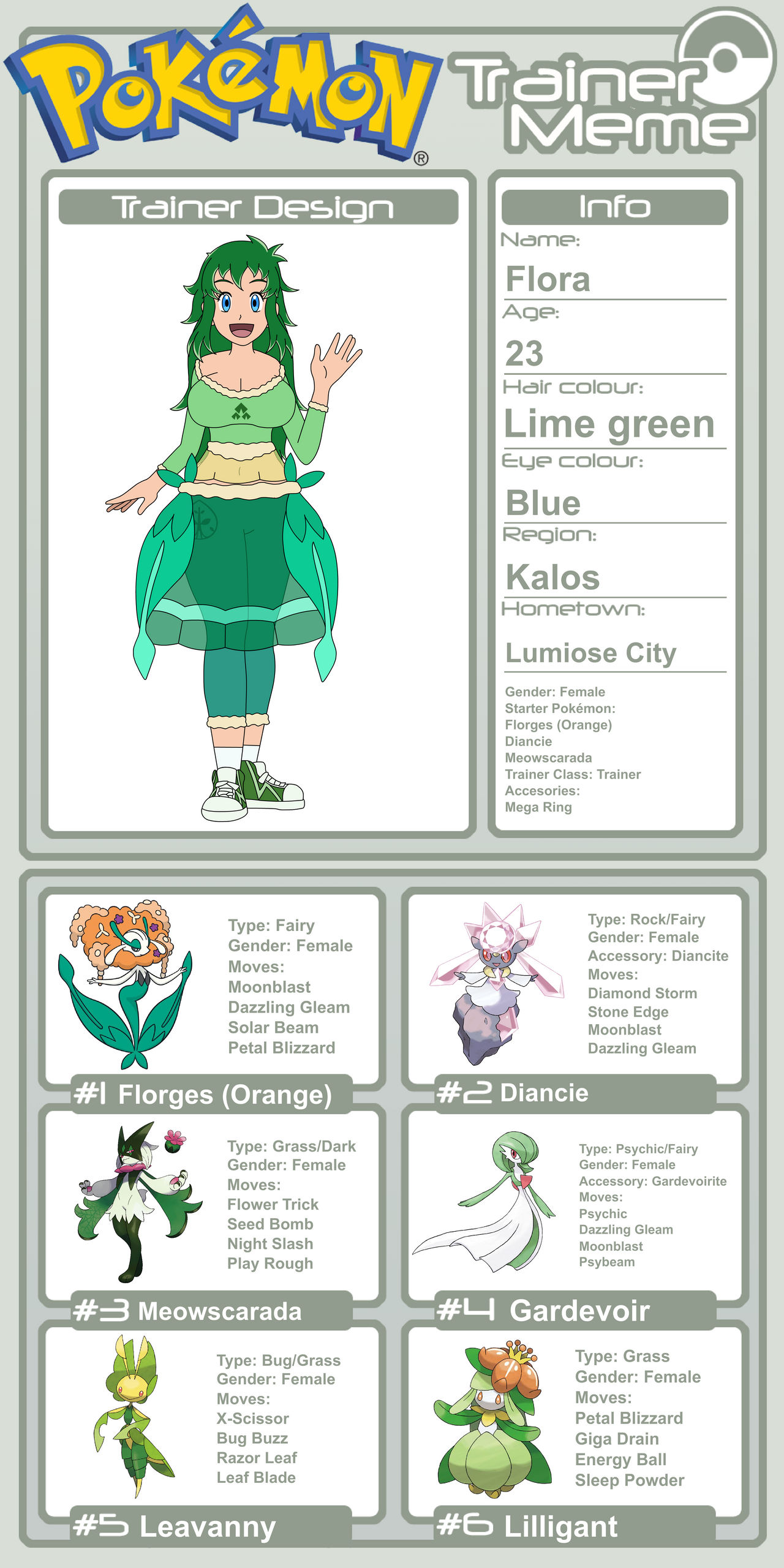 Trainer Profile - Flora (Pokemon Skies) by StarMermaid91 on DeviantArt