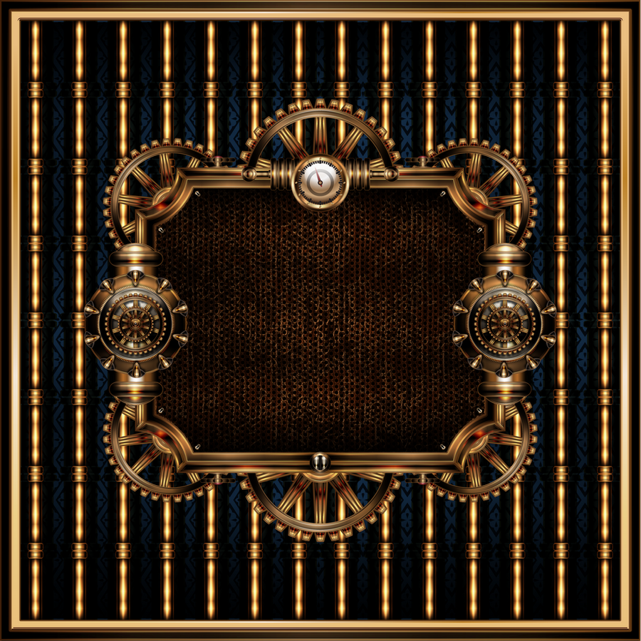 Steam Punk Rectangle Frame Steampunk Frame 3 by IllustratorG on DeviantArt