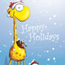 Happy Holidays Giraffe Card