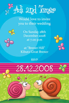 Wedding Invitation - Snails