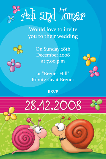 Wedding Invitation - Snails