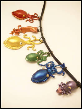 Rainbow Cephalopod Pendants