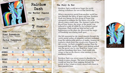 Arkham Horror Character Sheet - Rainbow Dash