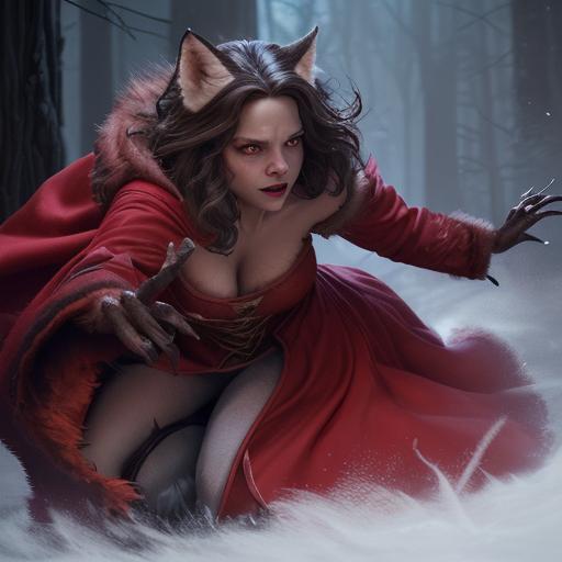 Red Riding Hood Transforming into a Werewolf