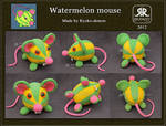 Watermelon mouse plushie by Ryoko-demon