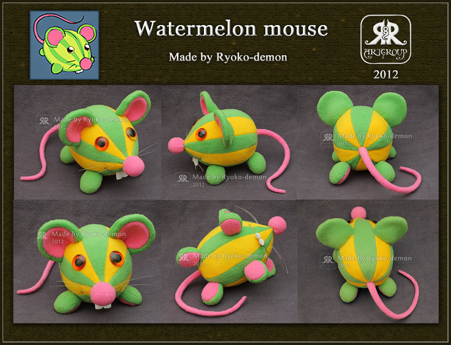 Watermelon mouse plushie