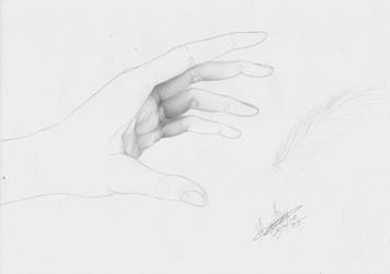 Beginning to draw my hand.