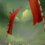 Green Sky and Red Banners