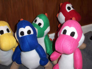 Plush Yoshis of many colors!