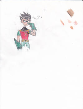 Teen Titans Robin sneezes