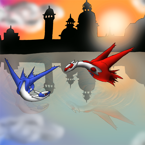 Latios and Latias Sunset