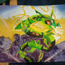 Watercolour - Mega Rayquaza in Action