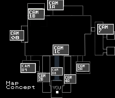 Five Nights At Fredbears Cams map by kingofbut on DeviantArt