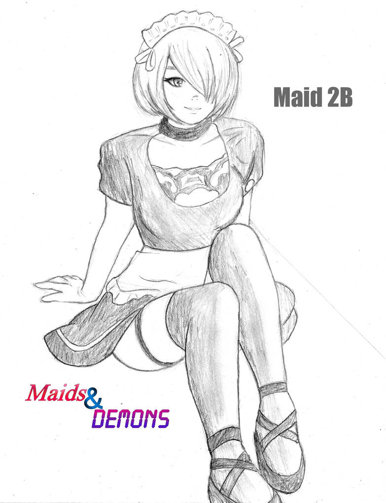 Maid 2b Sketch By Cyato Kun On Deviantart 