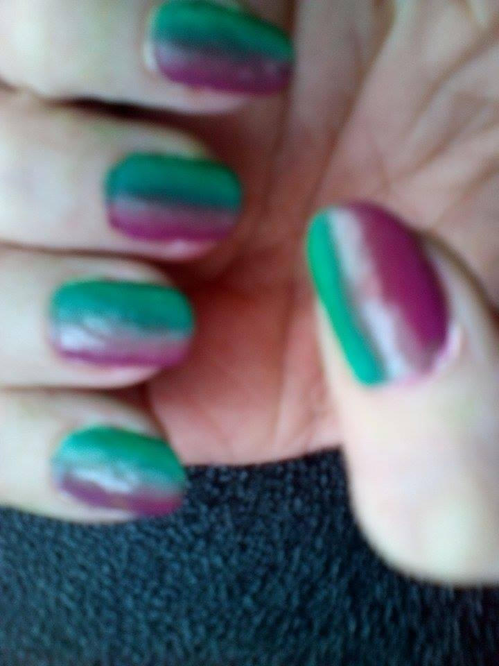 purple and green ombre nail by RUKIINU on DeviantArt