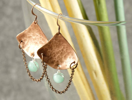 Copper and amzonite earrings