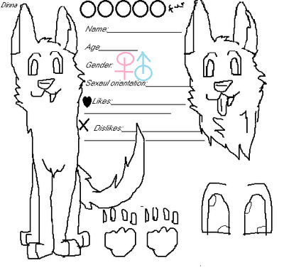 Free wolfdog refrence lineart