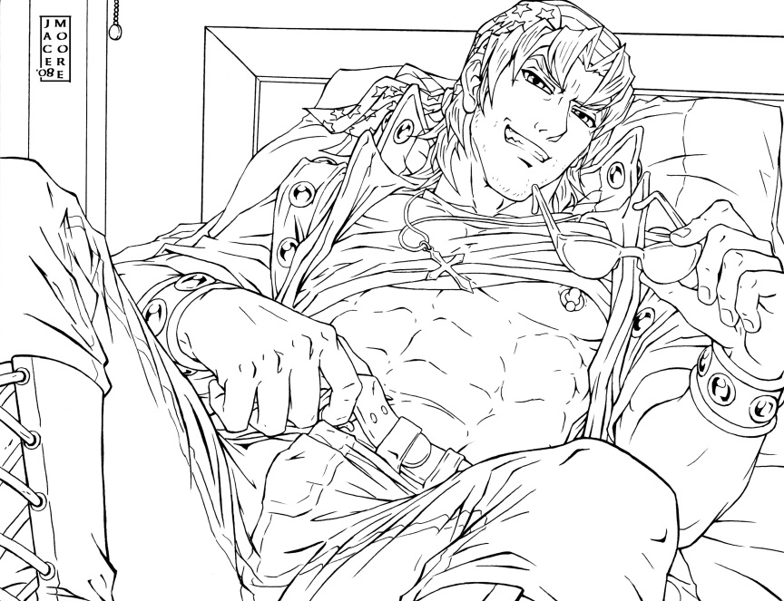 Bandit Keith Pin-Up - line art