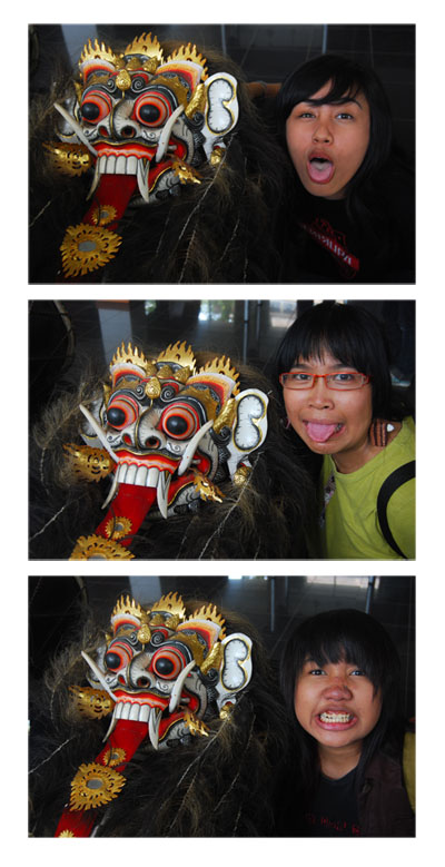 us and a barong mask