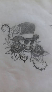 Skull with Roses