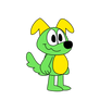 Here a green dog but he named is Zaly