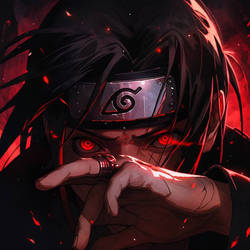 Itachi Uchiha in Mangekyo Pose