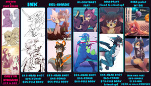 NEW COMMISSION PRICE SHEET 2014