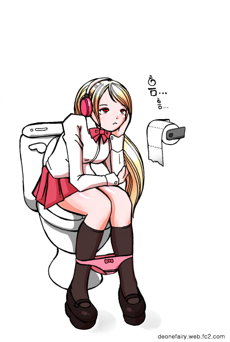 Anime girl on toilet