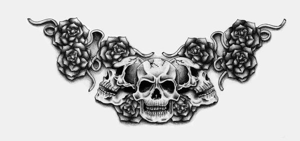 Skull and Roses Tattoo