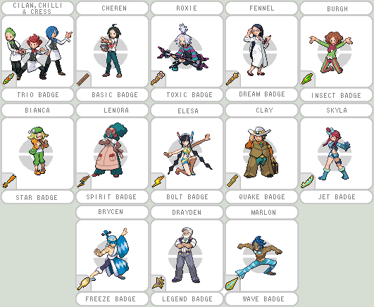 Pokemon - Unova Gym Leaders v2 by leopassos100 on DeviantArt