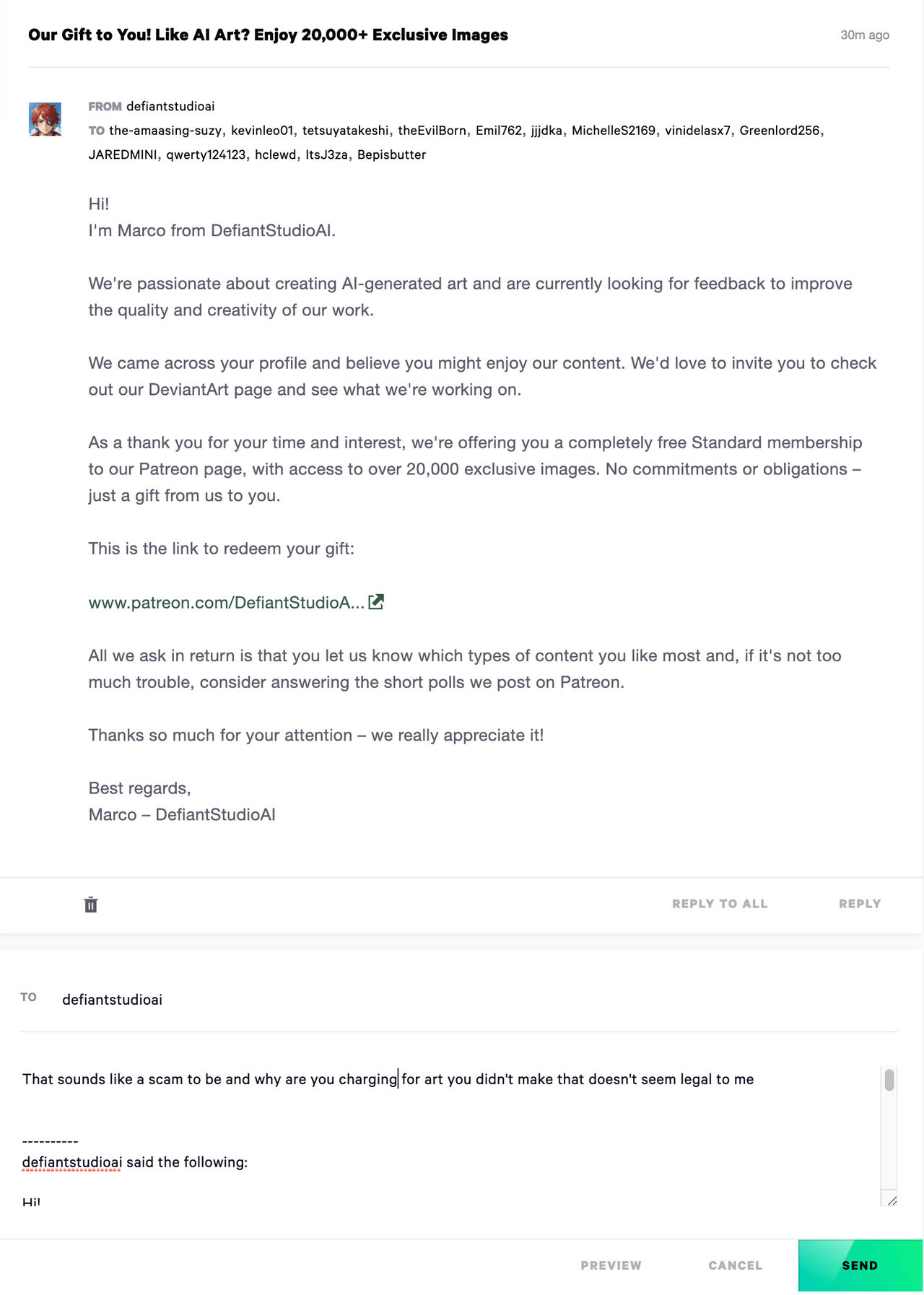 Deviantart Scam An AI scam artist by the-amaasing-suzy on DeviantArt