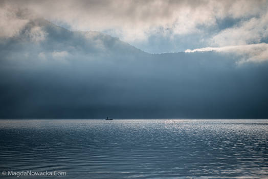 Fishing at sunrise