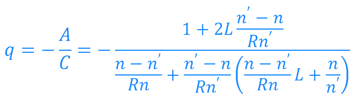 q = -A/C = complicated fraction