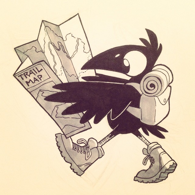 INKtober Day 6: Crow Hiker