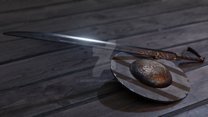 3D Model of Swords with shield