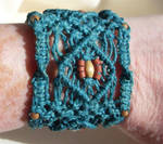 teal hemp cuff bracelet by HempLady4u