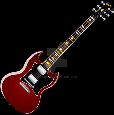 ACDC Angus Young Gibson SG vector by medek1 on DeviantArt