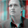 3D anaglyph animated Michael Douglas