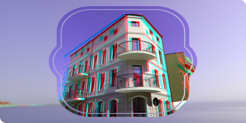 3D anaglyph Thinking about architecture 29